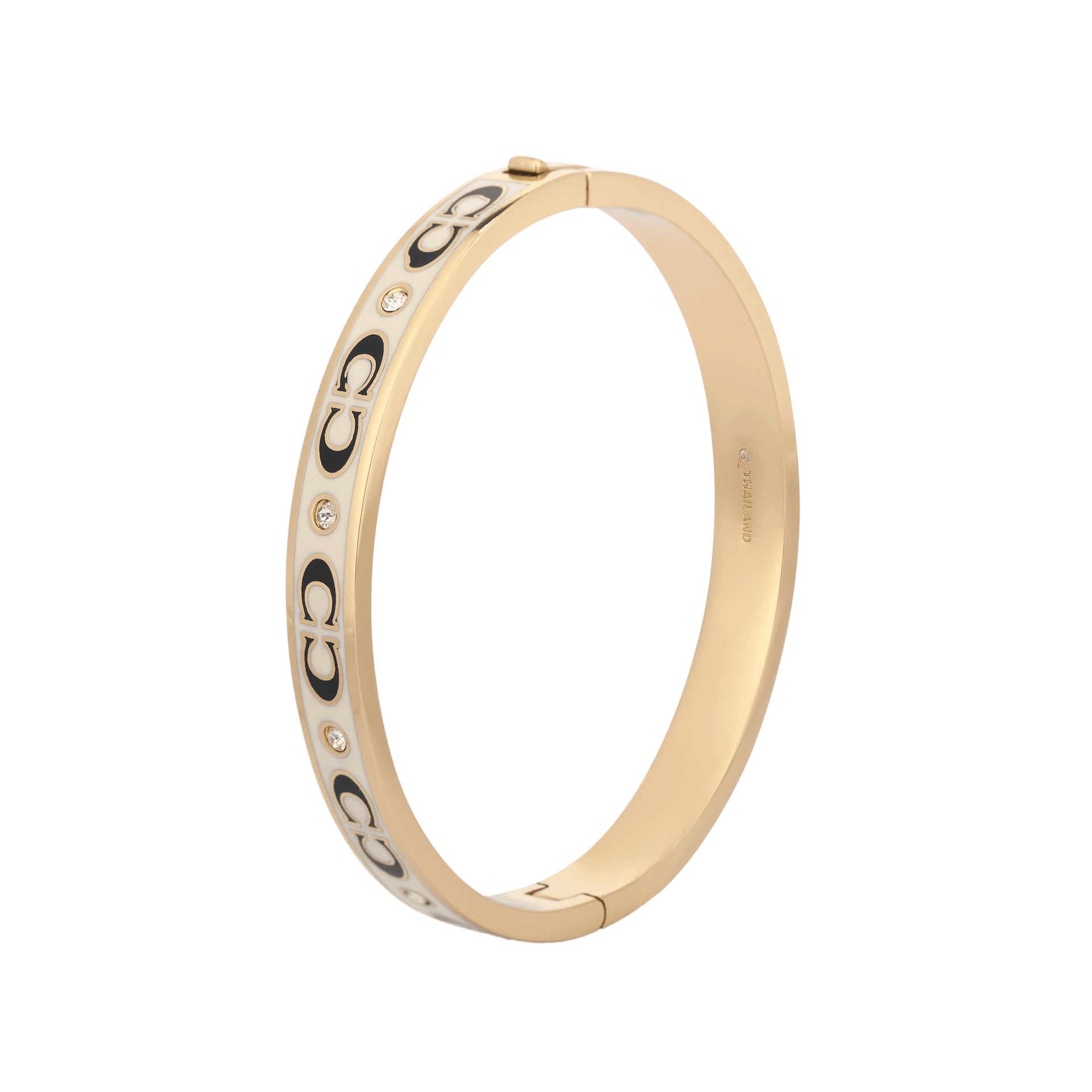 Браслет COACH Enamel Hinge Bracelet Gold/White - изображение 3