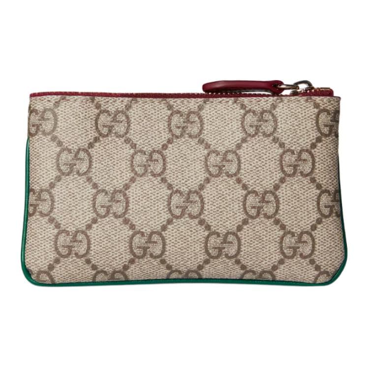 Ключница GUCCI Покрытая ткань Key Pouch Женская Бежевая и Темно-коричневая - изображение 4