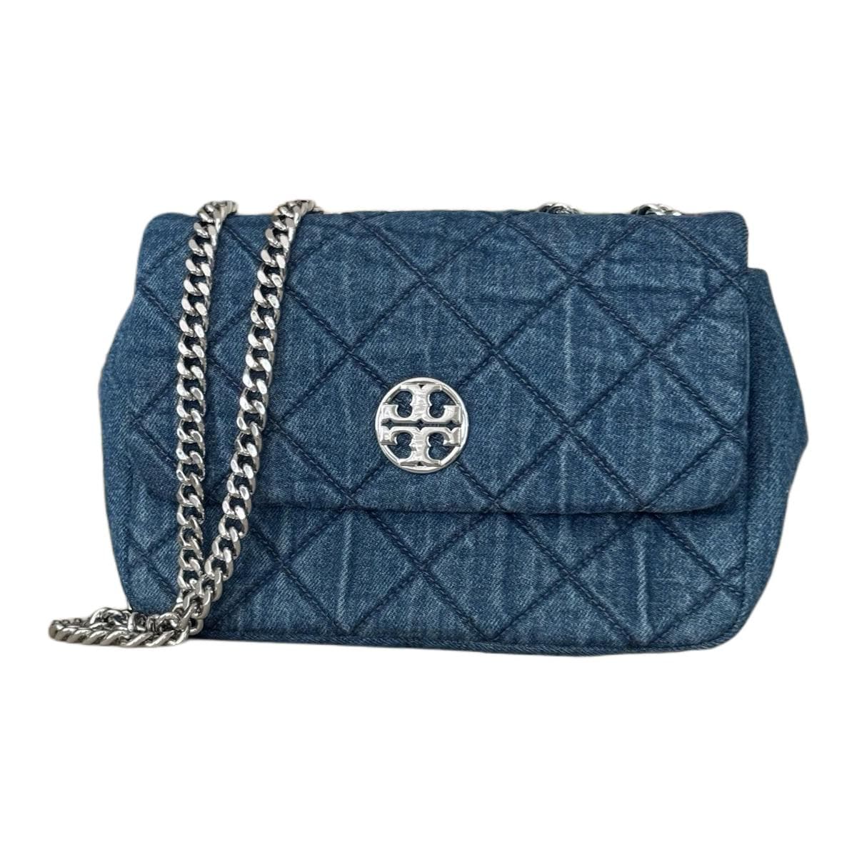 Мини-сумка Tory Burch Willa Ткань с овчиной Сумка на плечо Женская Джинсовый синий - изображение 2
