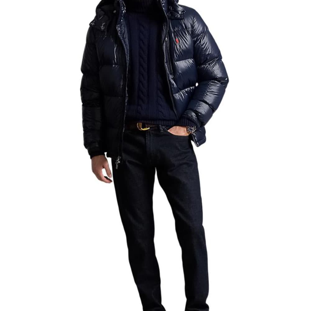 Зимняя куртка Polo Ralph Lauren Мужской пуховик синего цвета - изображение 3