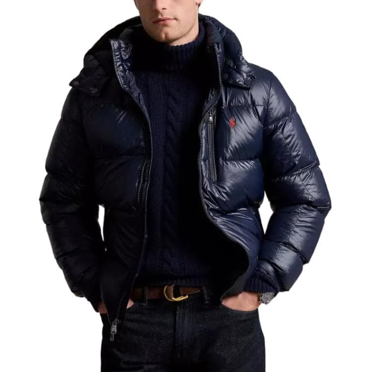 Зимняя куртка Polo Ralph Lauren Мужской пуховик синего цвета - изображение 4
