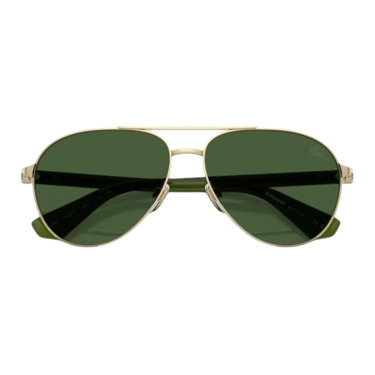 Солнцезащитные очки Burberry Металлические Aviator Солнцезащитные очки Мужские Светло-Золотые - изображение 3