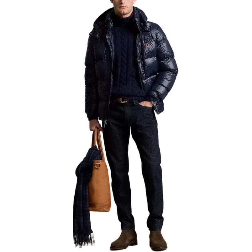 Зимняя куртка Polo Ralph Lauren Мужской пуховик синего цвета - изображение 2