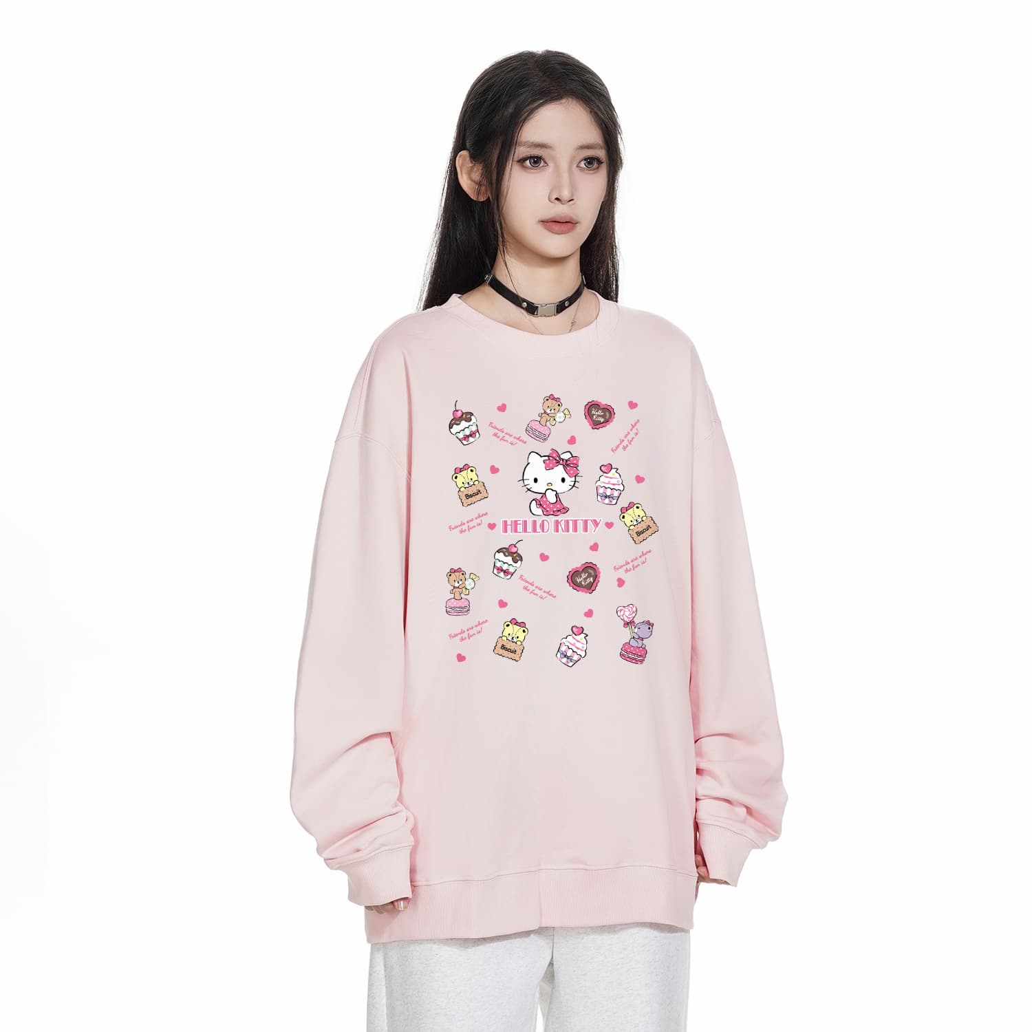 Худи Sanrio x Hello Kitty Hello Kitty Dessert Baking SS25 Худи-ханьфу Унисекс - изображение 3