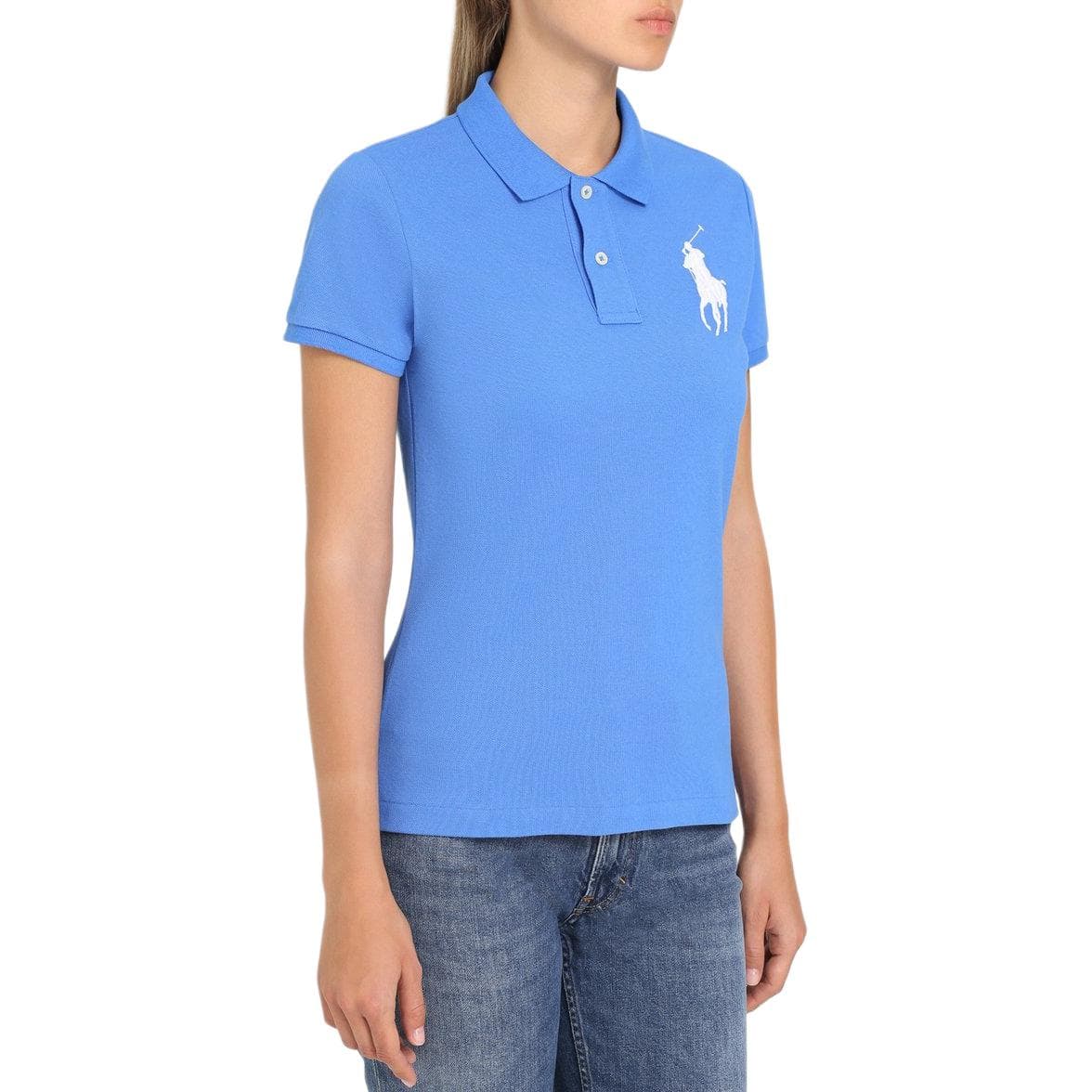 Polo Ralph Lauren Big Pony Поло Утягивающееся Версия Женское Синий - изображение 4