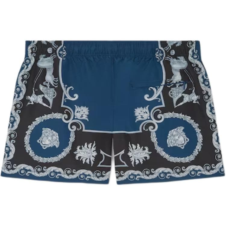 VERSACE Мужские плавательные шорты черного и синего цвета - изображение 2