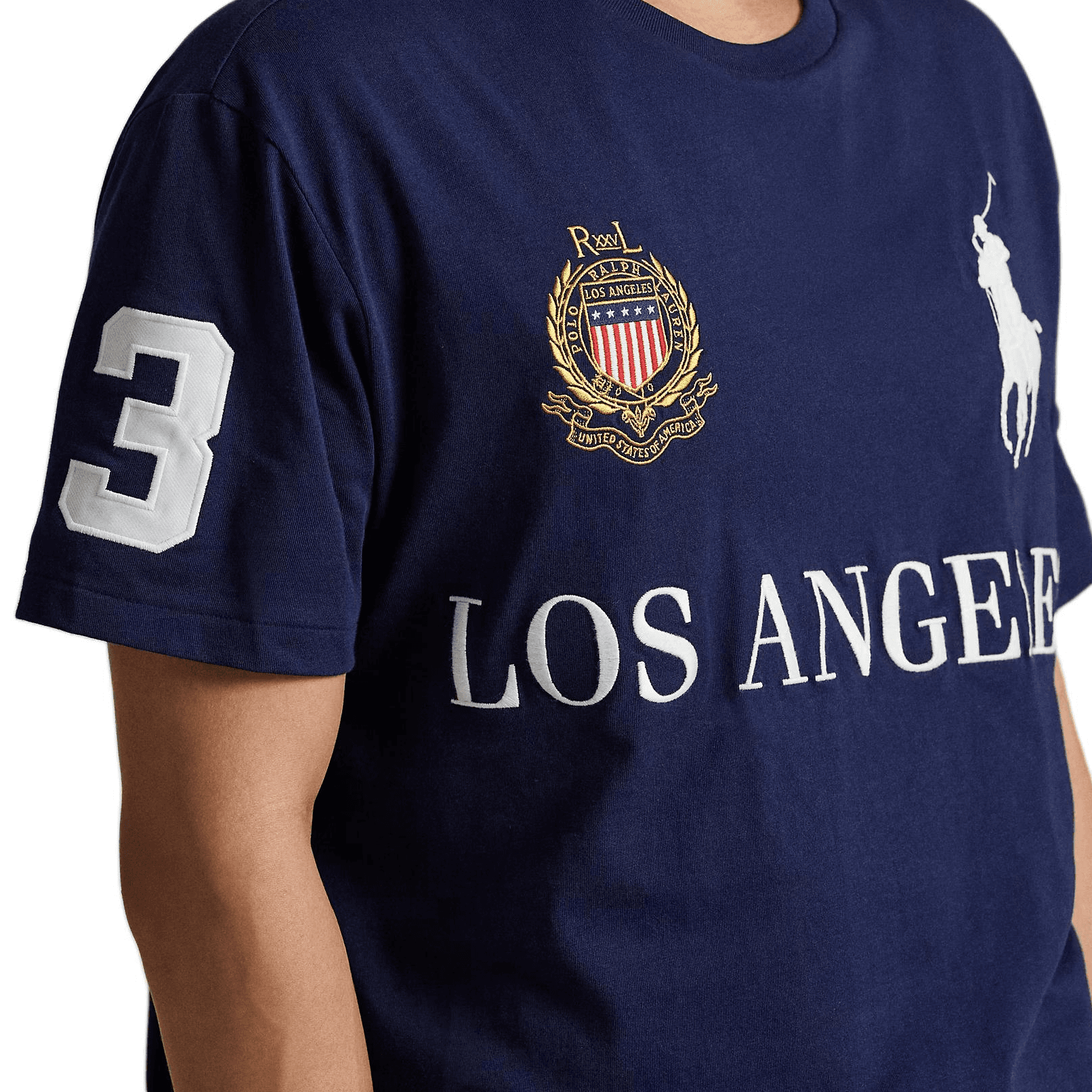 Футболка Polo Ralph Lauren Big Pony T Рубашка Классическая Версия Мужская Элегантная Морской Синий - изображение 5