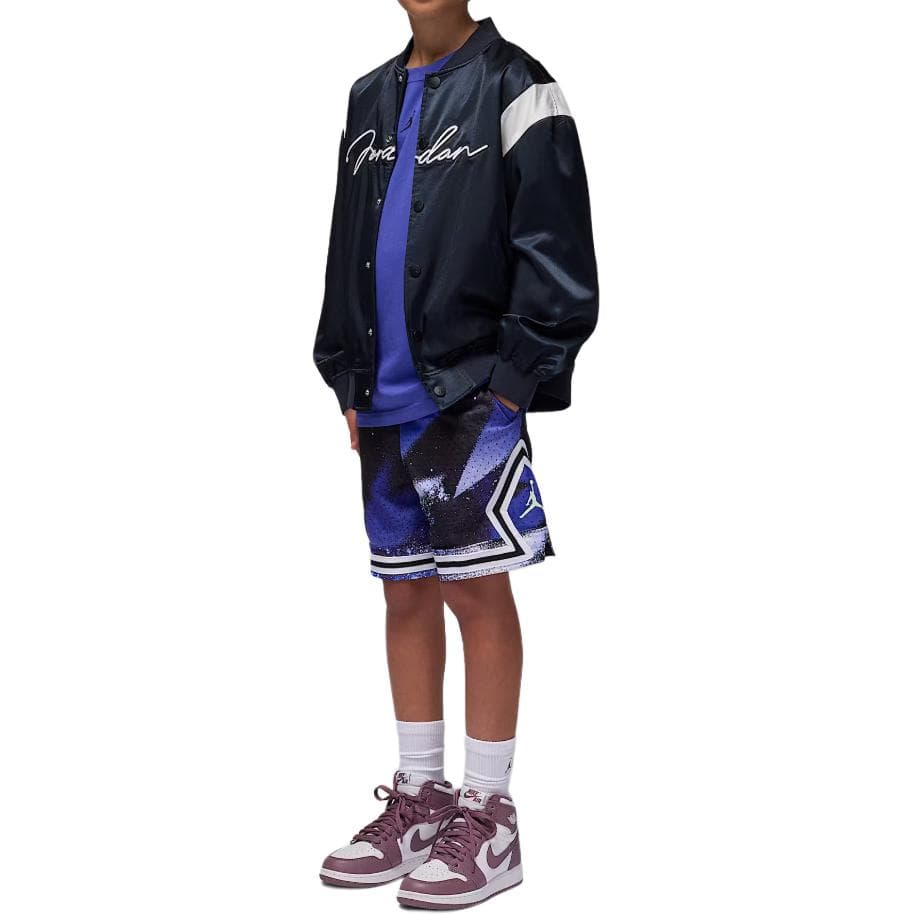 Jordan Jordan Dri-FIT MJ Diamond Удобные модные мягкие универсальные шорты детские черный/королевский синий - изображение 3