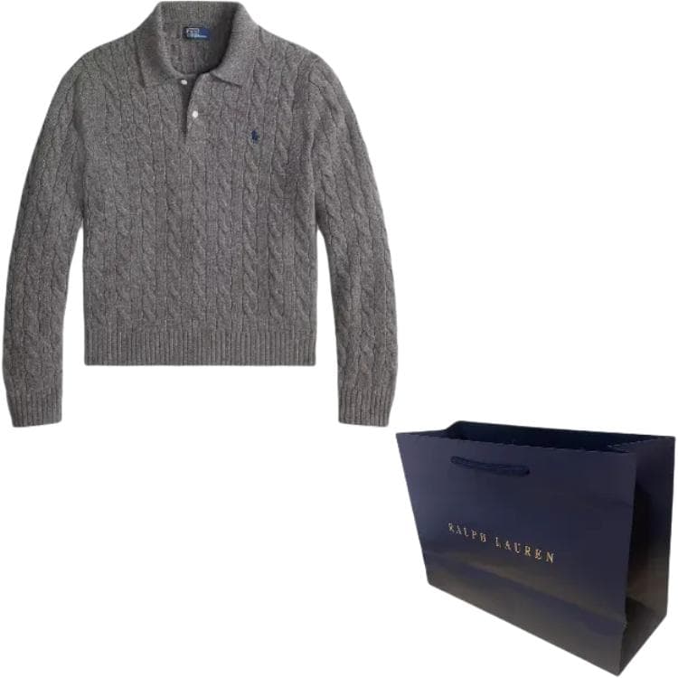 Кардиган Polo Ralph Lauren FW25 Свитер Стандартный размер Женские Фланель Серый Вереск - изображение 3