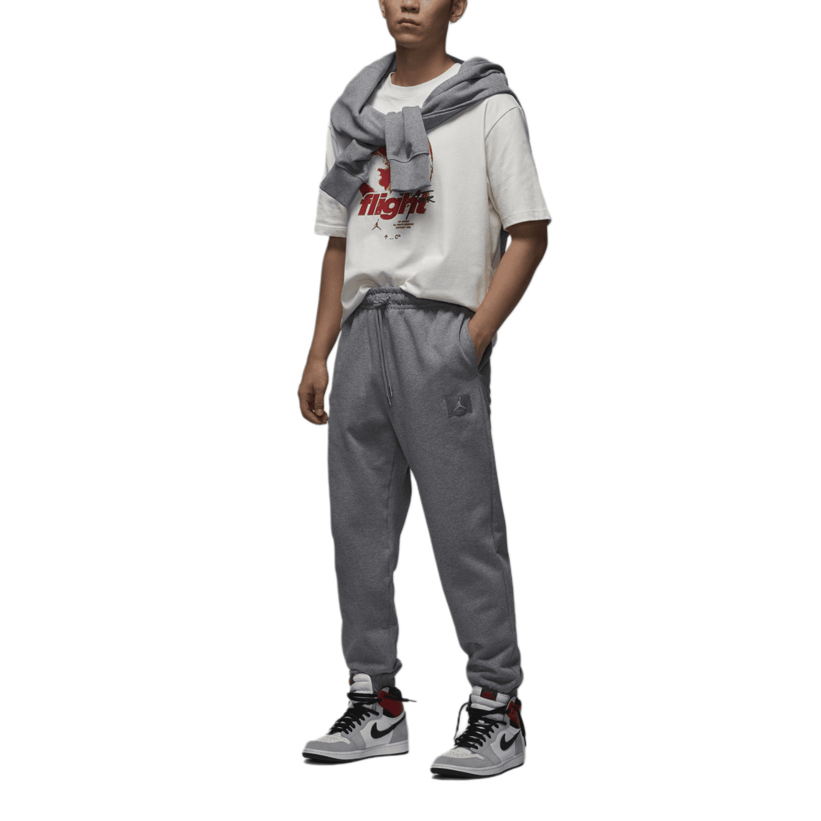 Штаны Jordan Flight Fleece Повседневные штаны Мужские Серые - изображение 3