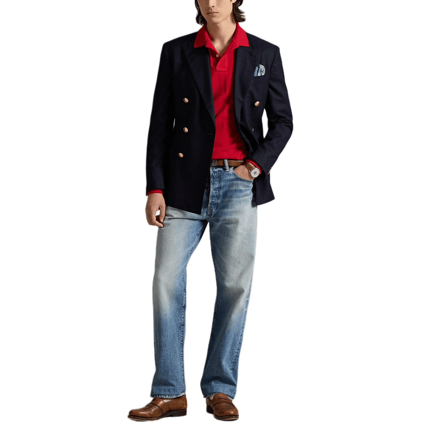 Поло Polo Ralph Lauren Ярко-красный Мужской Поло - изображение 2