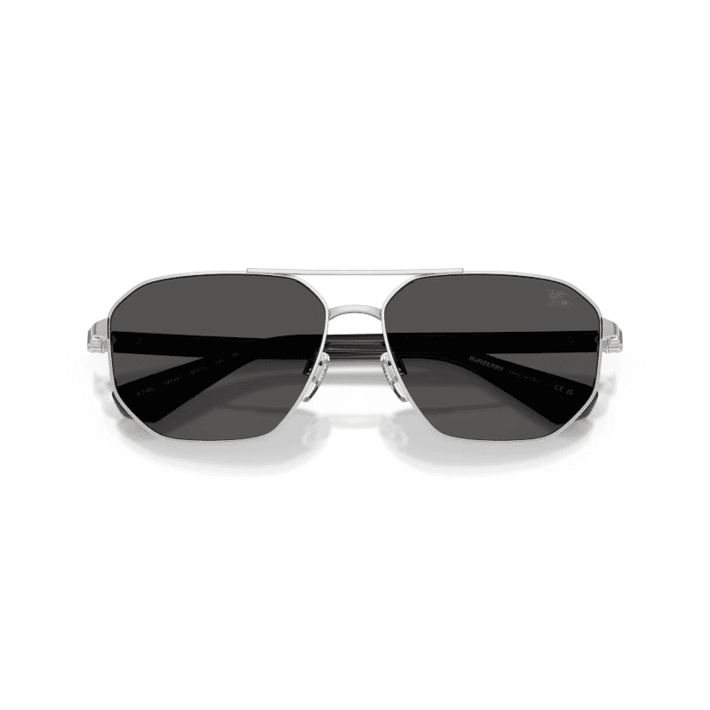 Солнцезащитные очки Burberry Aviator Сплав Солнцезащитные очки Унисекс Черный Серебряный - изображение 4