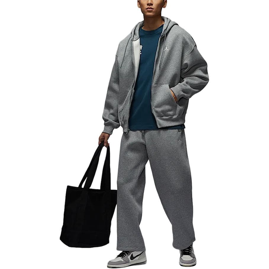 Штаны Jordan Brooklyn Fleece Повседневные брюки Мужские Угольно-серый Парусный белый - изображение 2