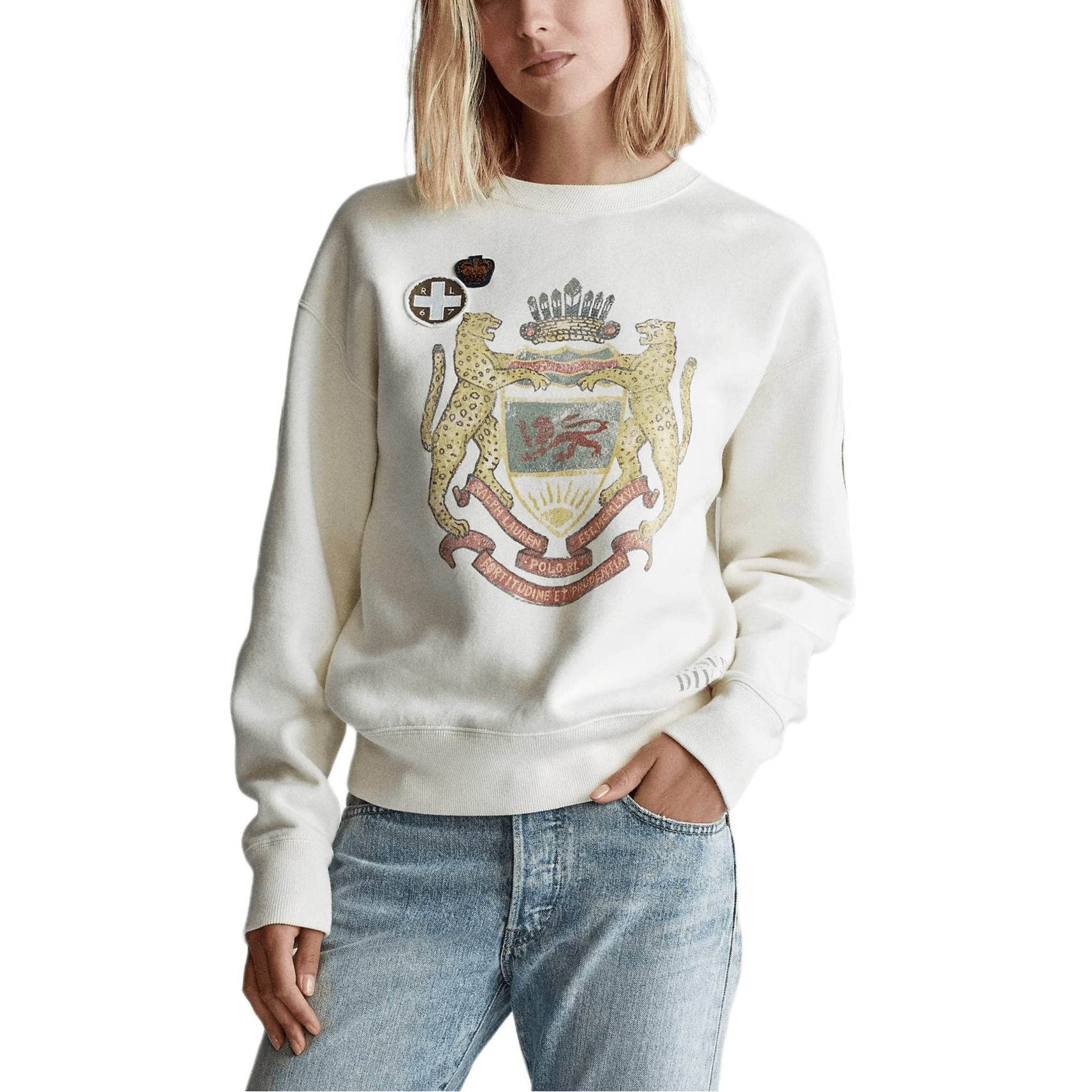 Худи Polo Ralph Lauren Толстовка Свободный покрой Женские Экрю - изображение 2