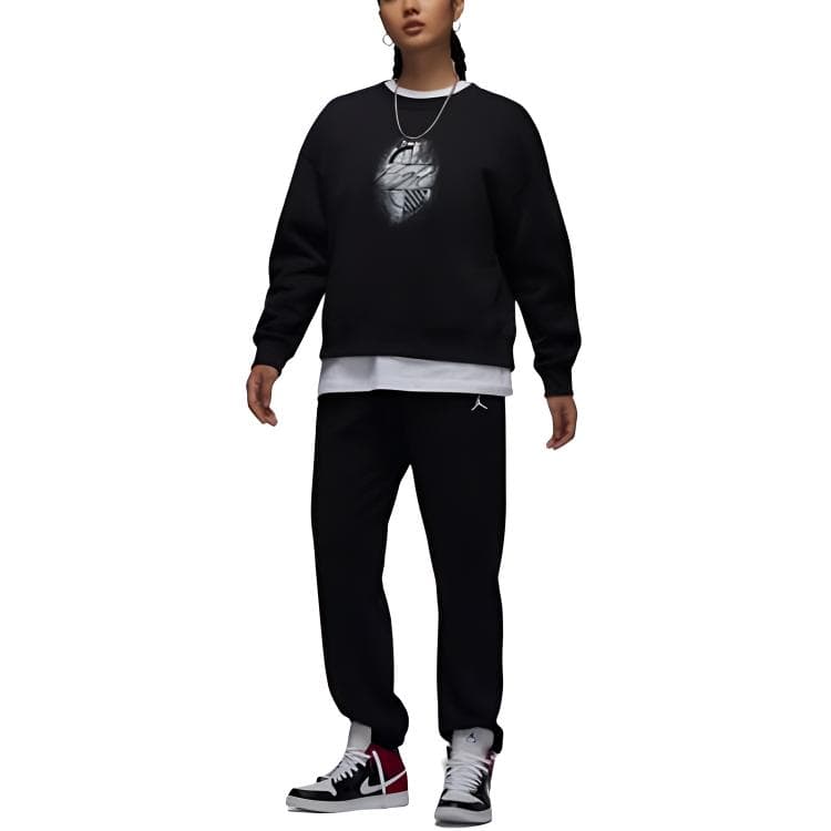 Штаны Jordan Brooklyn Fleece Повседневные Брюки Женские Черные - изображение 5