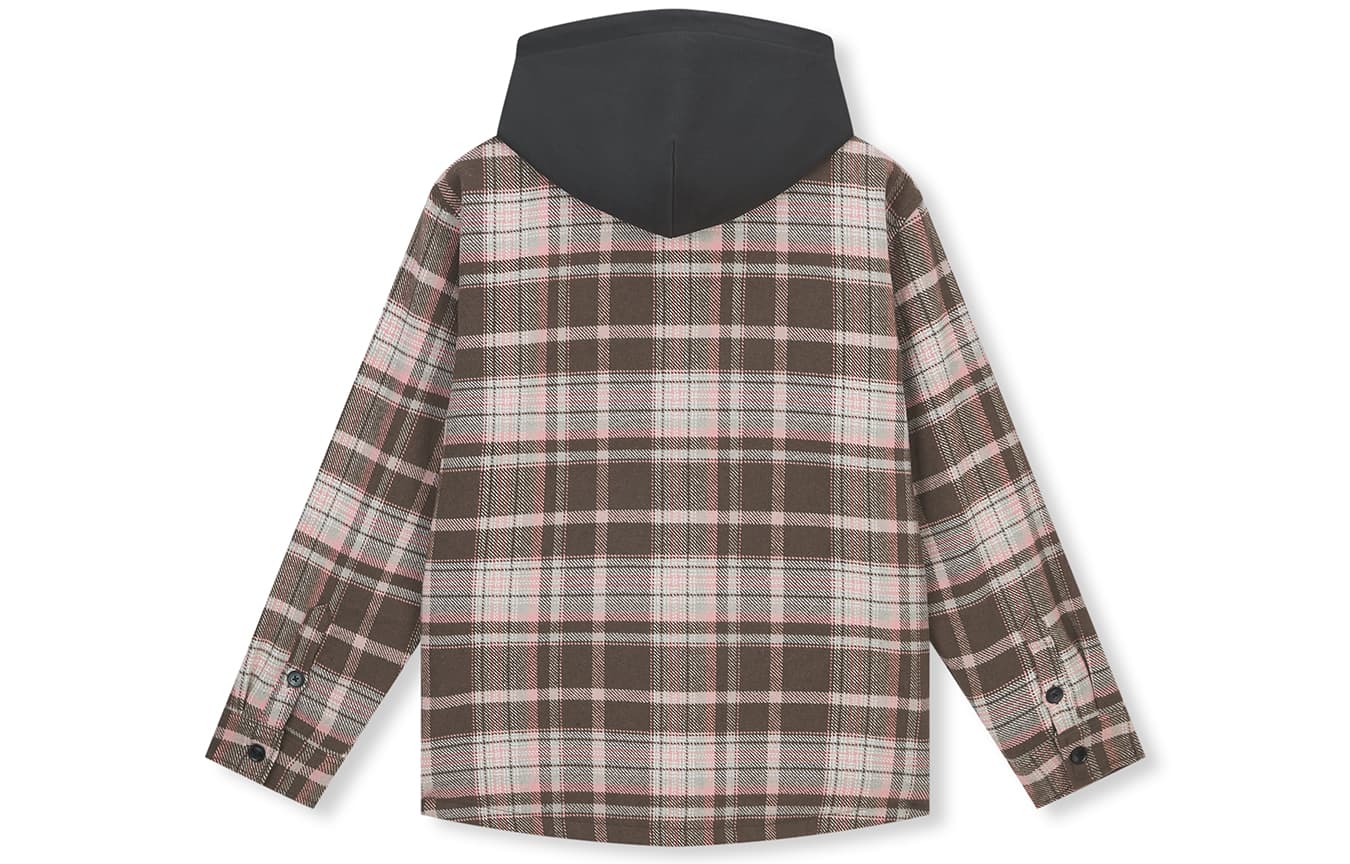 Рубашка BONELESS Retro Track Pink Brown Checkered Quilted Shirt Jacket Унисекс - изображение 2