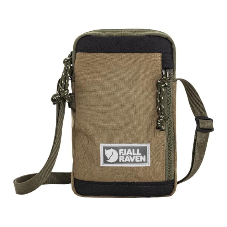 Сумка для телефона Fjallraven Нейлоновая сумка через плечо маленькая унисекс зеленая и земляно-желтая - изображение 1