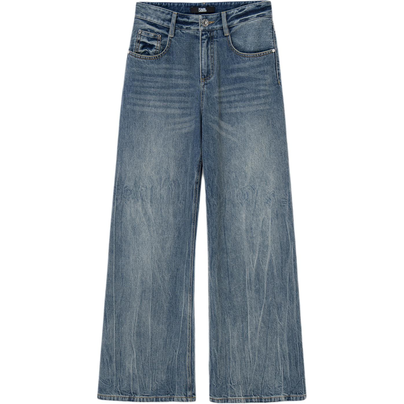Джинсы KARL LAGERFELD / Karl Lagerfeld Jeans Премиум Хлопковые Джинсы Свободного Покроя С Вышивкой Кошки Для Женщин - изображение 1