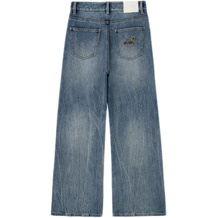 Джинсы KARL LAGERFELD / Karl Lagerfeld Jeans Премиум Хлопковые Джинсы Свободного Покроя С Вышивкой Кошки Для Женщин - изображение 2