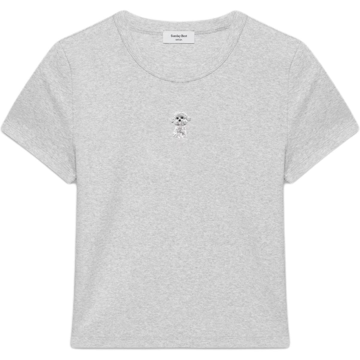 Футболка Aritzia Hthr Украшение SL Crmc D Серый Щенок Женские T Рубашки - изображение 1