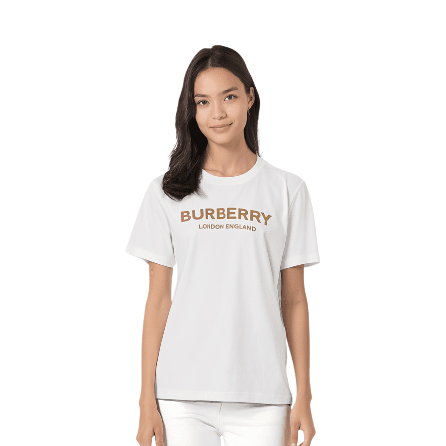 Футболка Burberry Белые Женские Футболки - изображение 4
