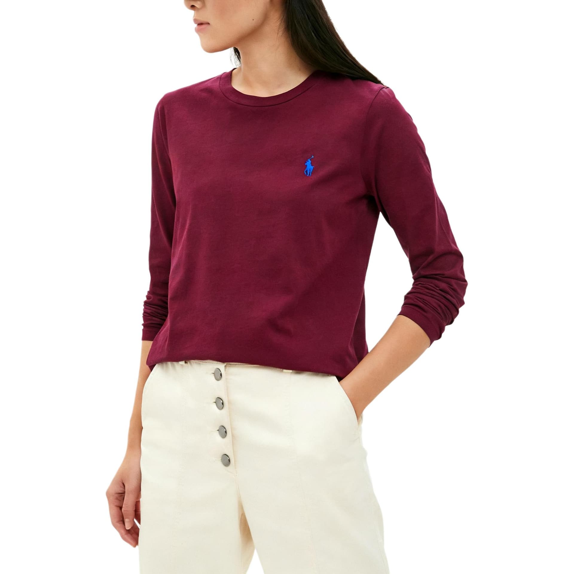 Футболка Polo Ralph Lauren T-Рубашка Женская Бордово-Красная Классическая Версия - изображение 1