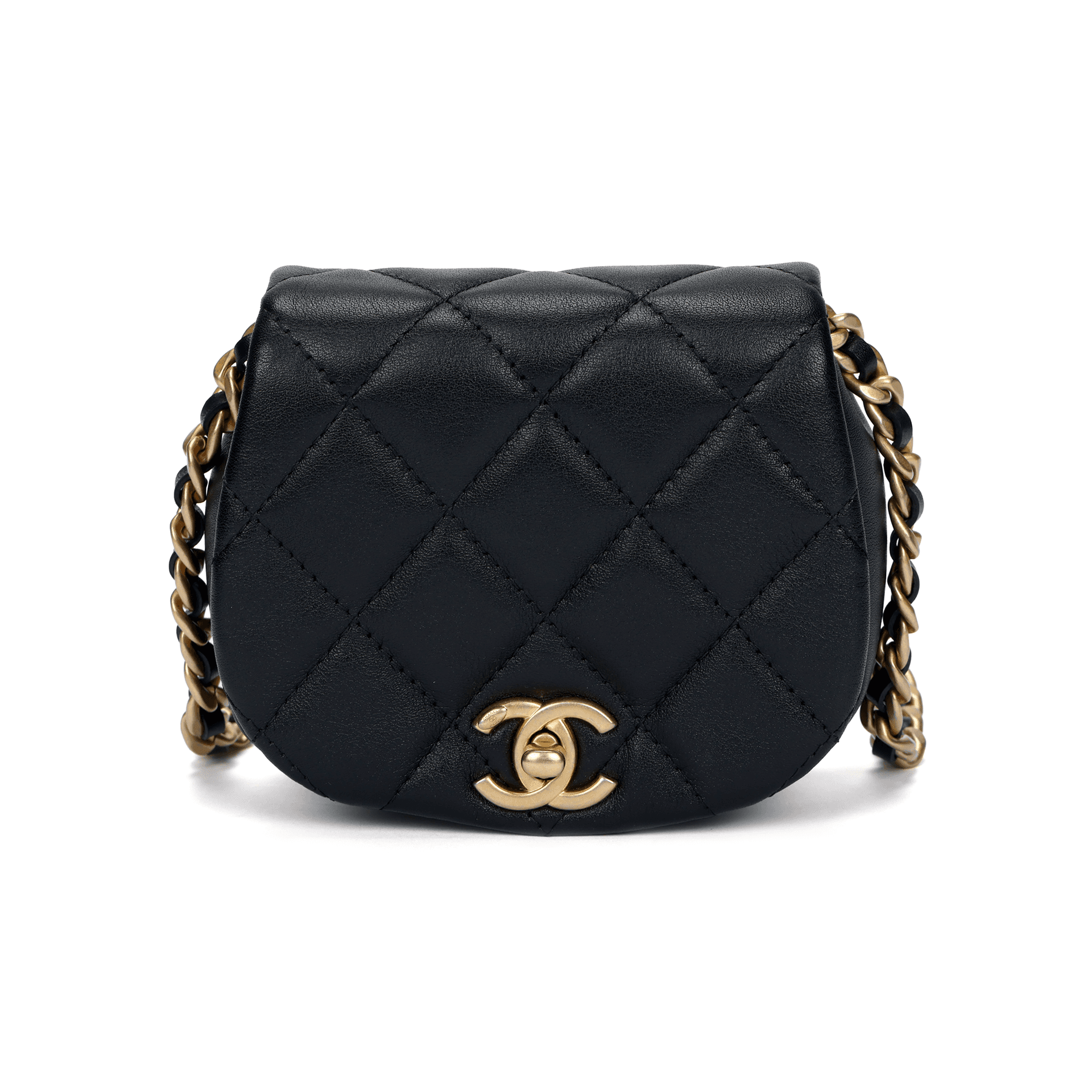 Сумка через плечо CHANEL 21B Shell Saddle Bag Black - изображение 1