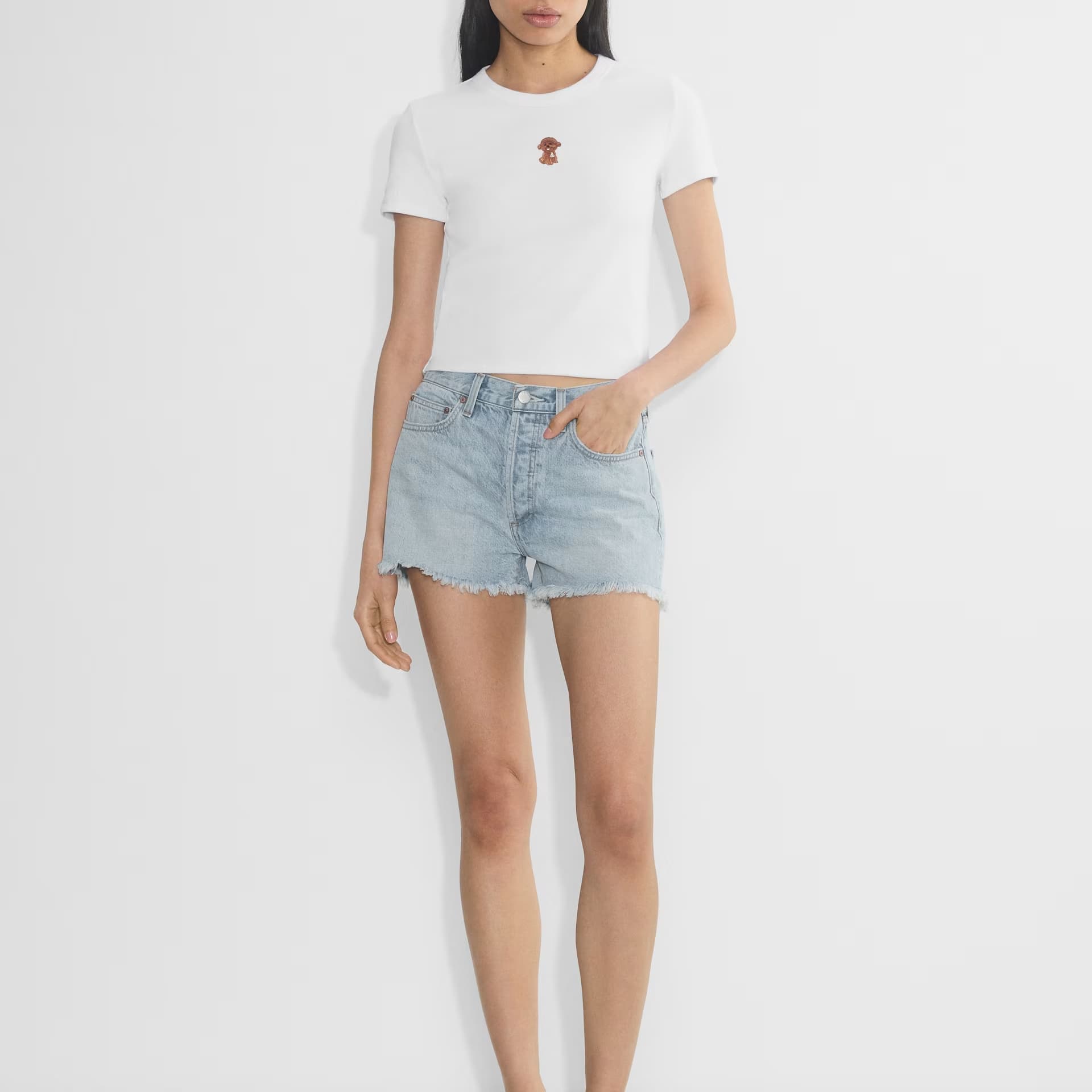 Футболка Aritzia BRT WHT BRN CRM C DG Белый коричневый Щенок Женские T Рубашки - изображение 2