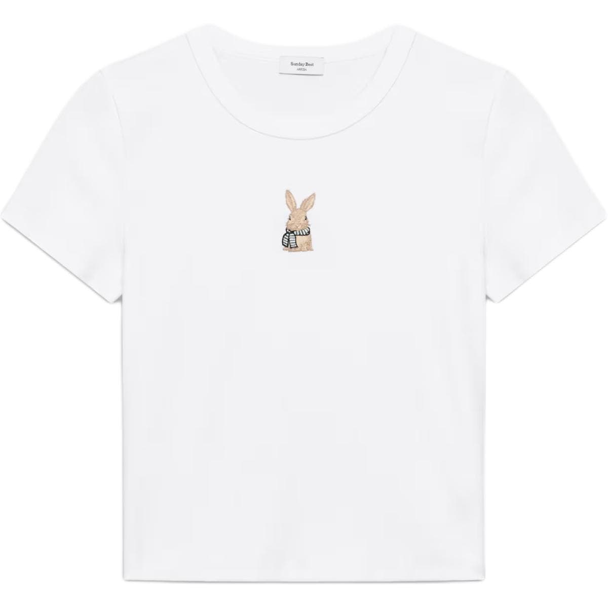 Футболка Aritzia BRT Белый Cozy Bunn Белый Удобный Кролик Женские T Рубашки - изображение 1