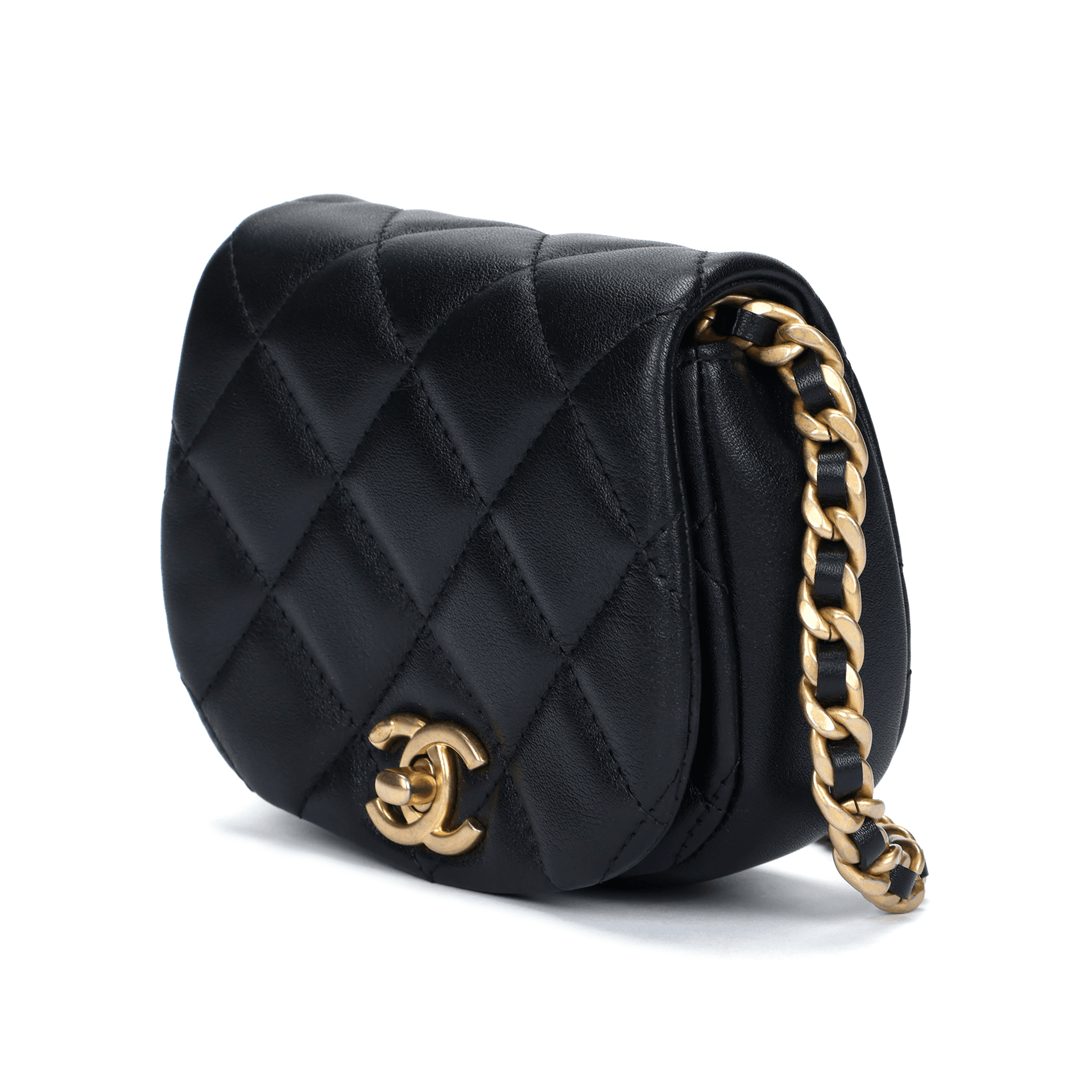Сумка через плечо CHANEL 21B Shell Saddle Bag Black - изображение 2