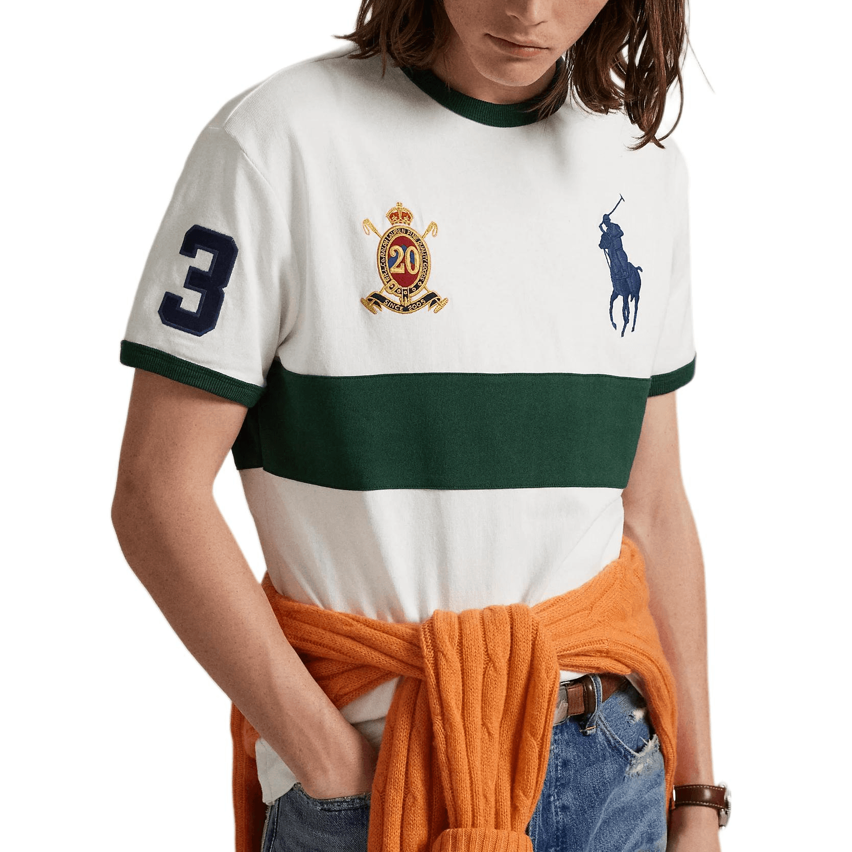 Футболка Polo Ralph Lauren Big Pony FW25 T Классическая версия Мужская Белая рубашка - изображение 5