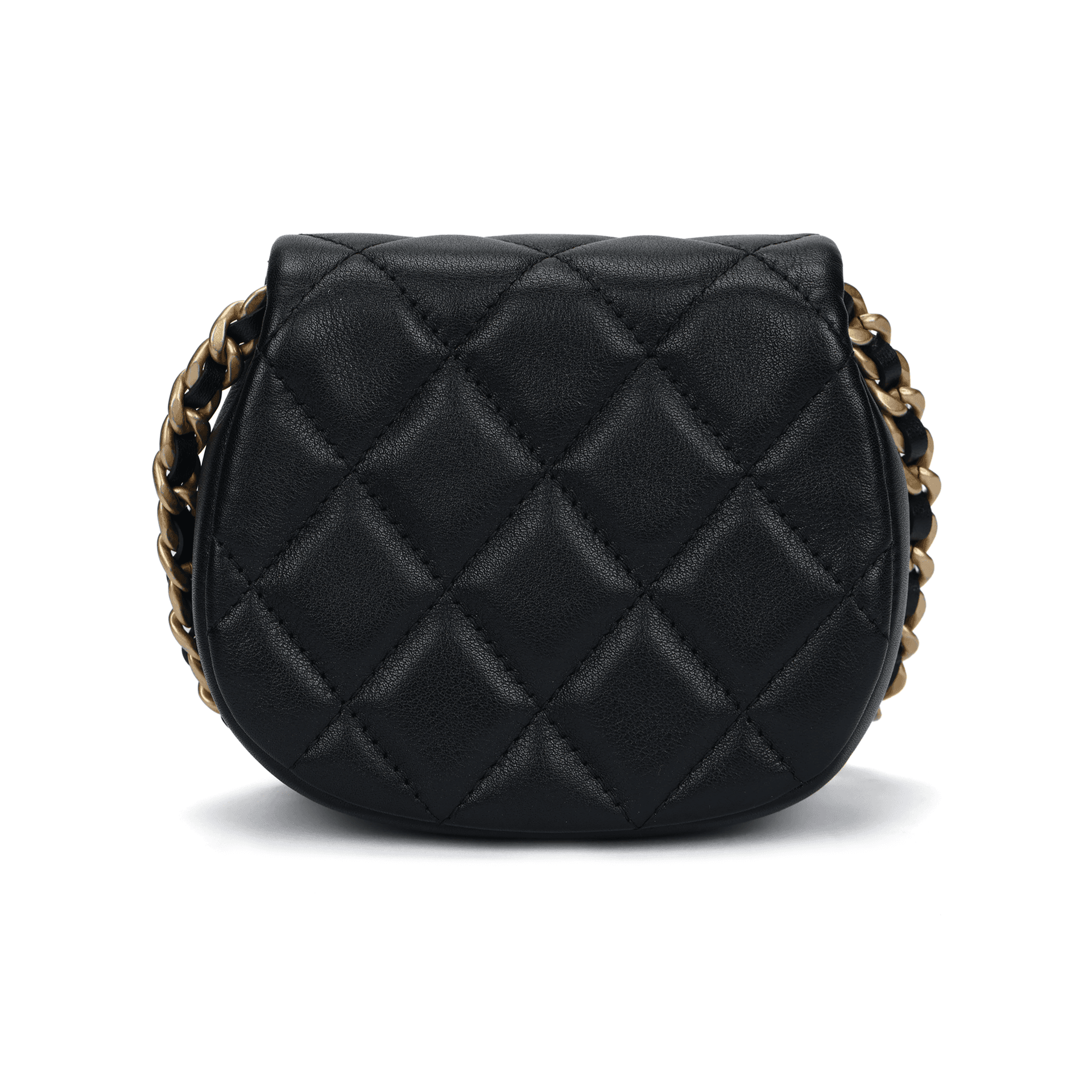 Сумка через плечо CHANEL 21B Shell Saddle Bag Black - изображение 3