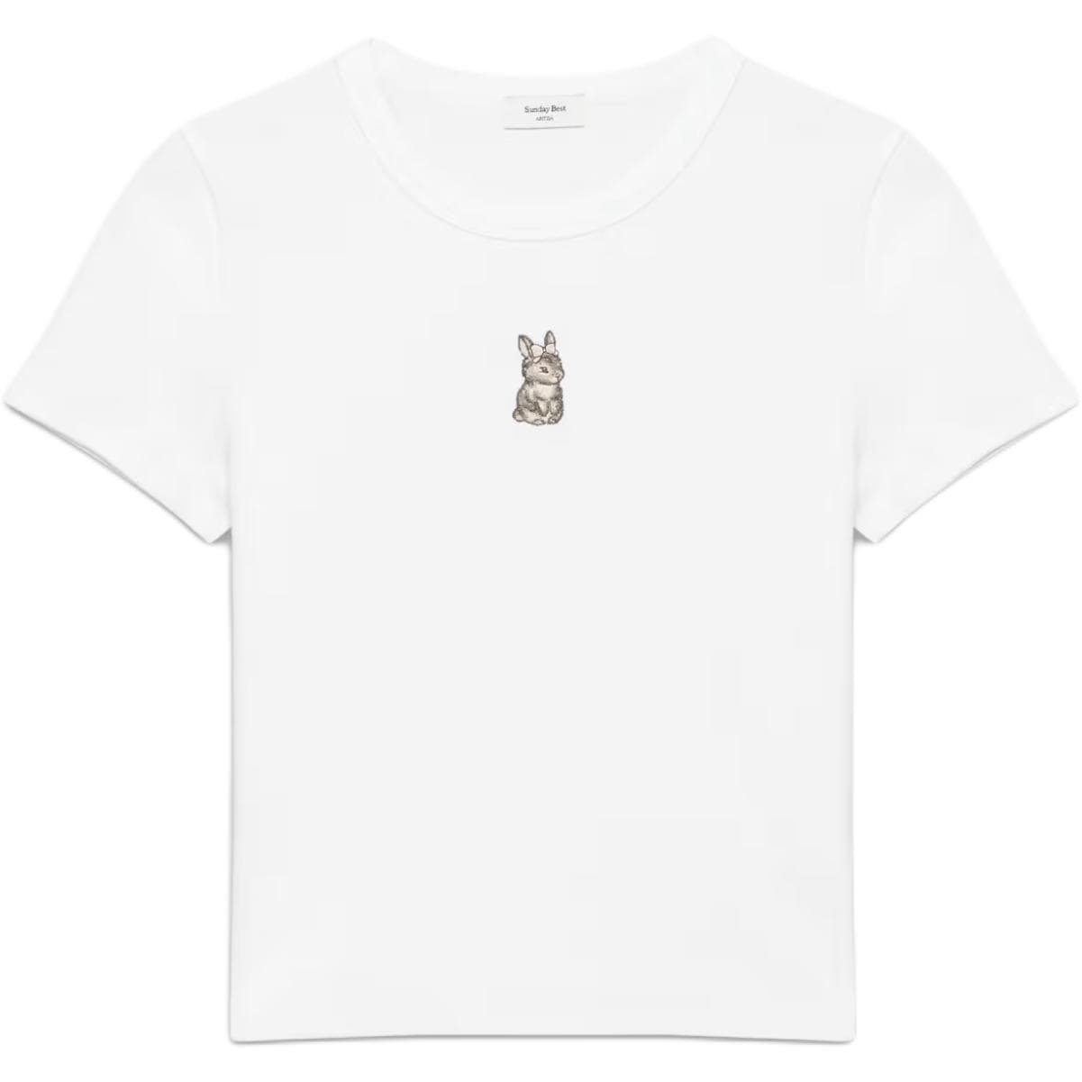 Футболка Aritzia BRT Белый Арочный Кролик WHITE RABBIT Женские T-рубашки - изображение 1
