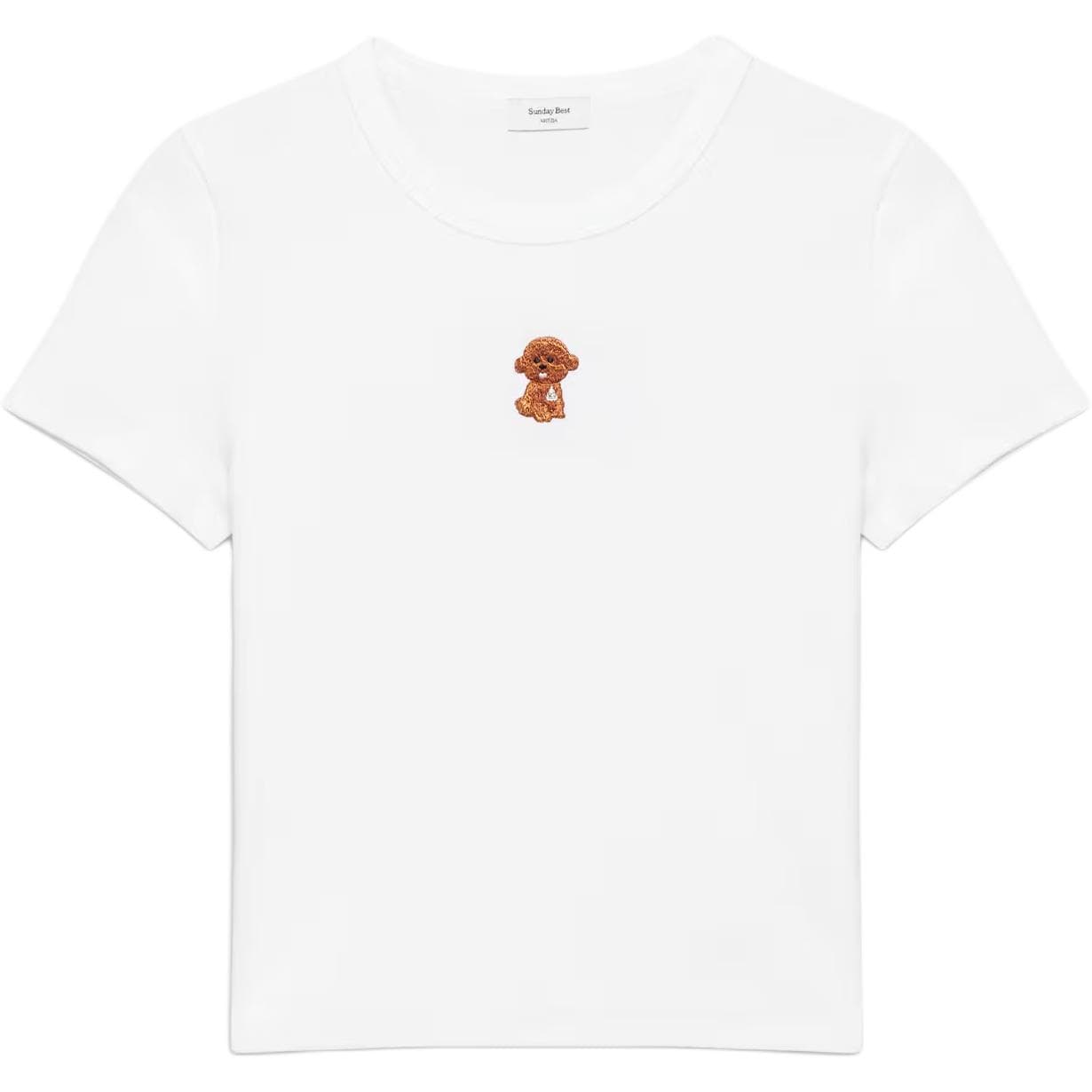 Футболка Aritzia BRT WHT BRN CRM C DG Белый коричневый Щенок Женские T Рубашки - изображение 1