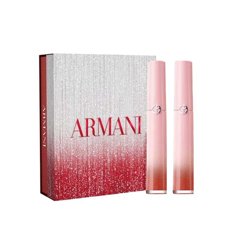 GIORGIO ARMANI Новый комплект жидкой помады "Rouge dArmani" Рождественская коллекция 2025 Бархат Легкая наносимость Долговечный 6,5 мл+6,5 мл - изображение 1