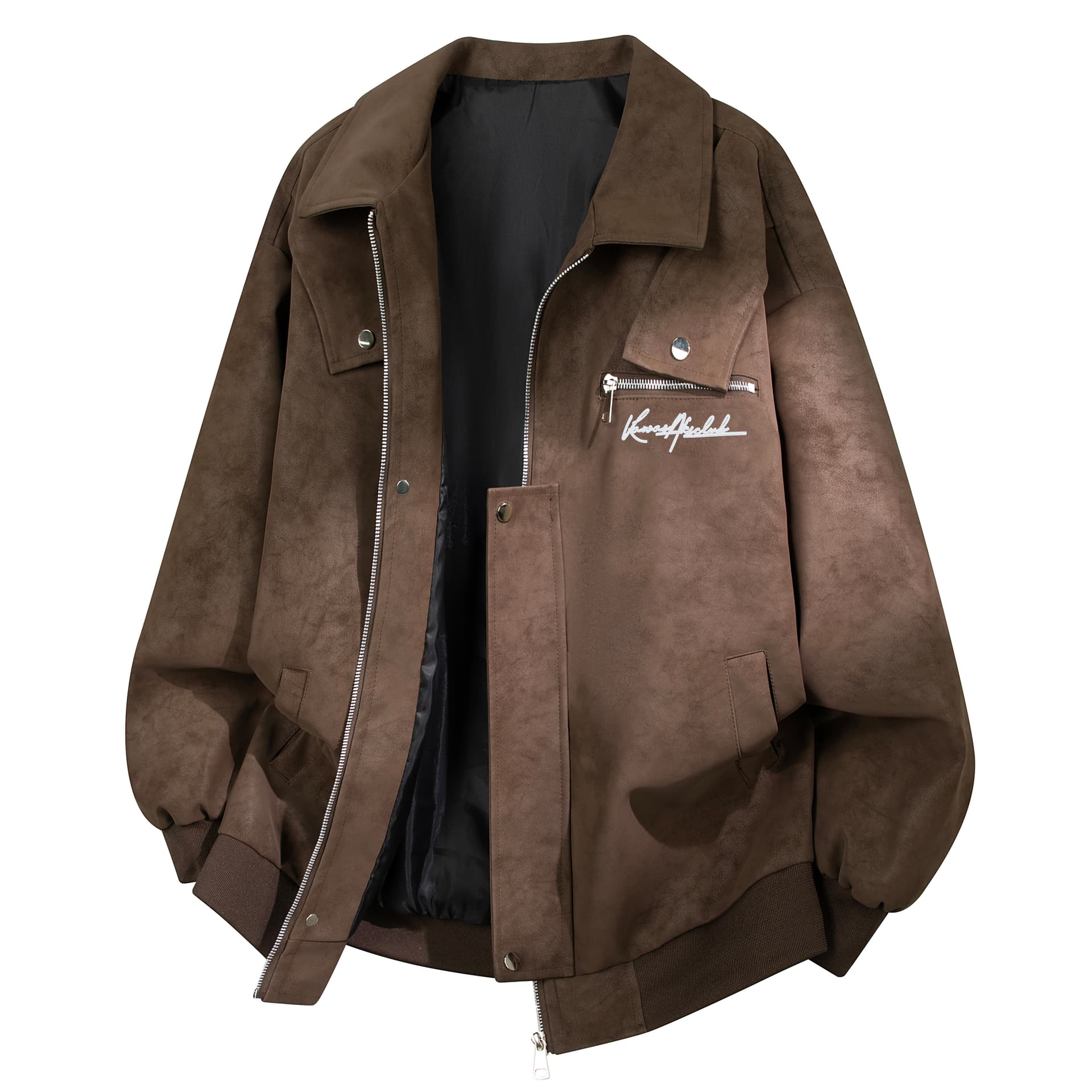 Куртка Kawasaki Американский винтаж Уличный стиль Cleanfit PU кожаная куртка с отложным воротником Унисекс - изображение 1