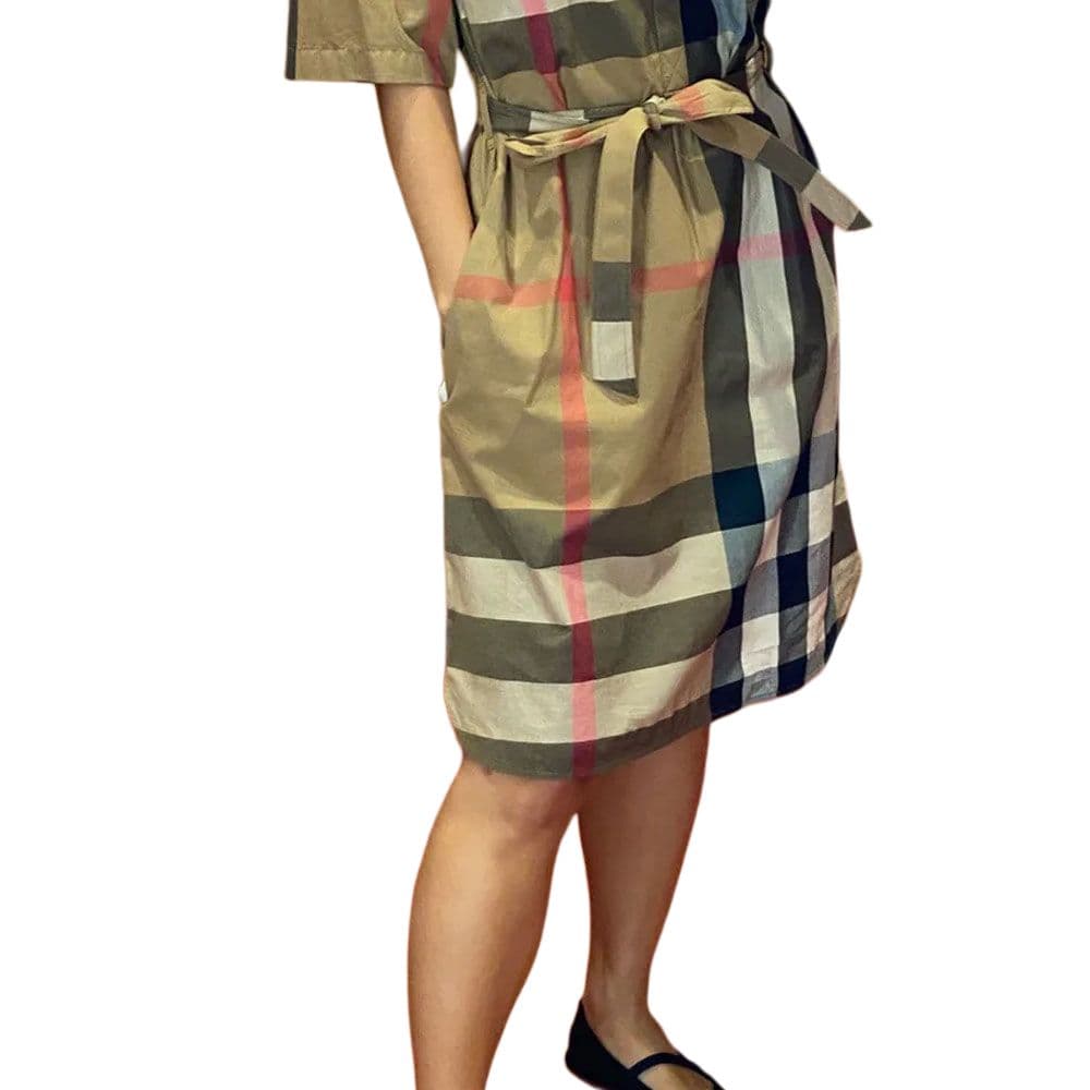 Платье Платье с короткими рукавами Burberry SS25 Женское Коричневое - изображение 7