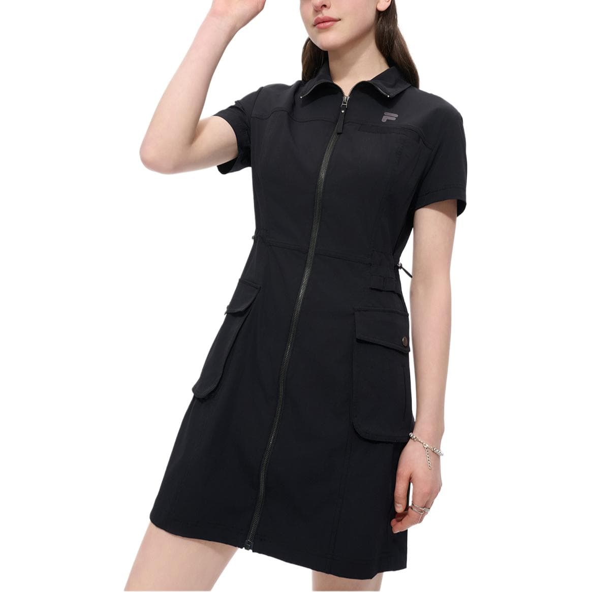 Платье FILA FUSION FILA FUSION X Короткое платье с короткими рукавами для женщин глубокий черный BK - изображение 3