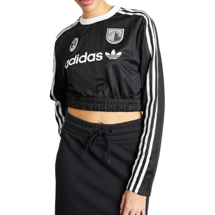 Футболка Adidas Originals Набор волшебных цветов в форме рукава T-рубашка женский черный - изображение 5