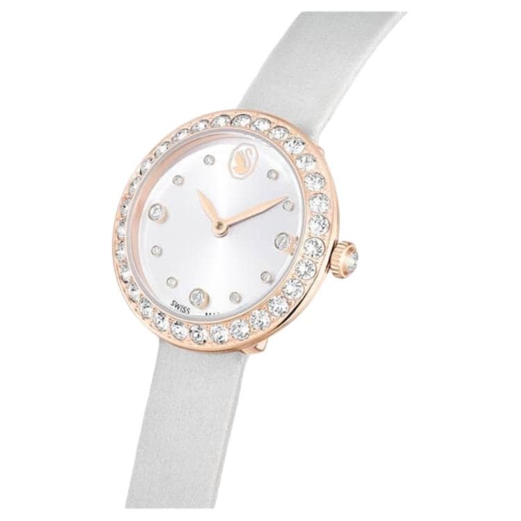 Механические часы Swarovski Часы на запястье Кварцевый механизм Кожаный ремешок 30 мм Серебристый циферблат Женские часы - изображение 5