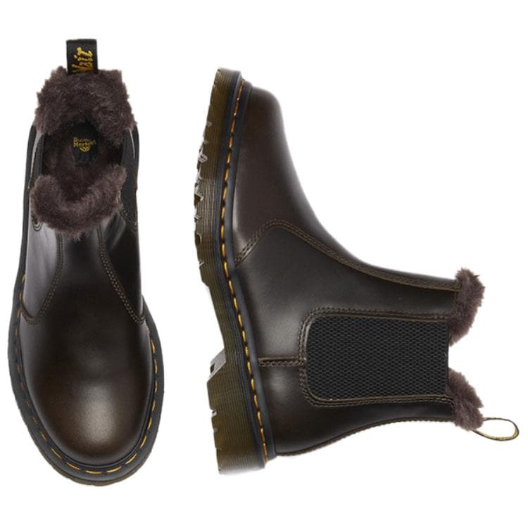 Ботинки челси Dr.Martens Коровья кожа Плюшевый Короткий Челси Женский Темно-коричневый - изображение 4