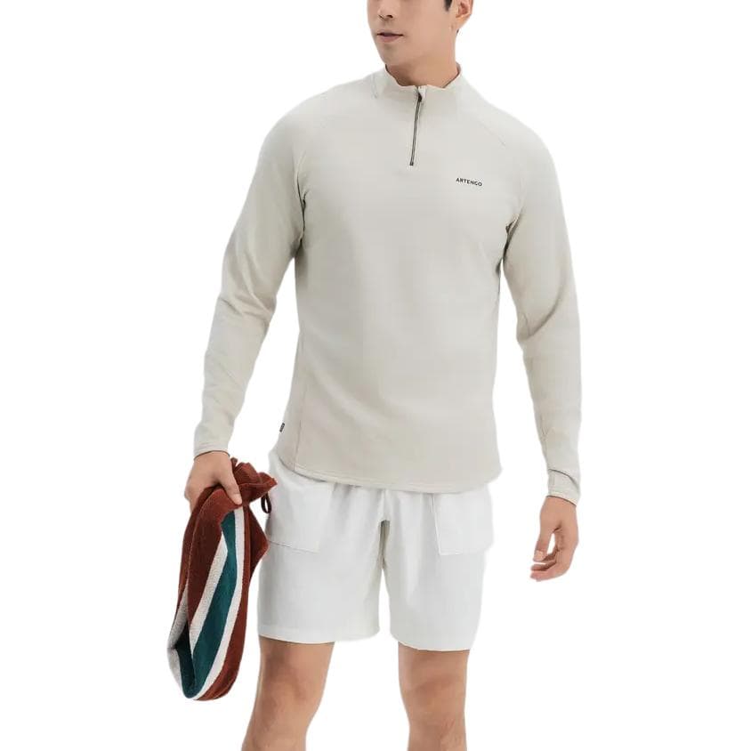 Футболка DECATHLON ARTENGO T Рубашка Мужская Светло-Белая Лаймово-Серая - изображение 3