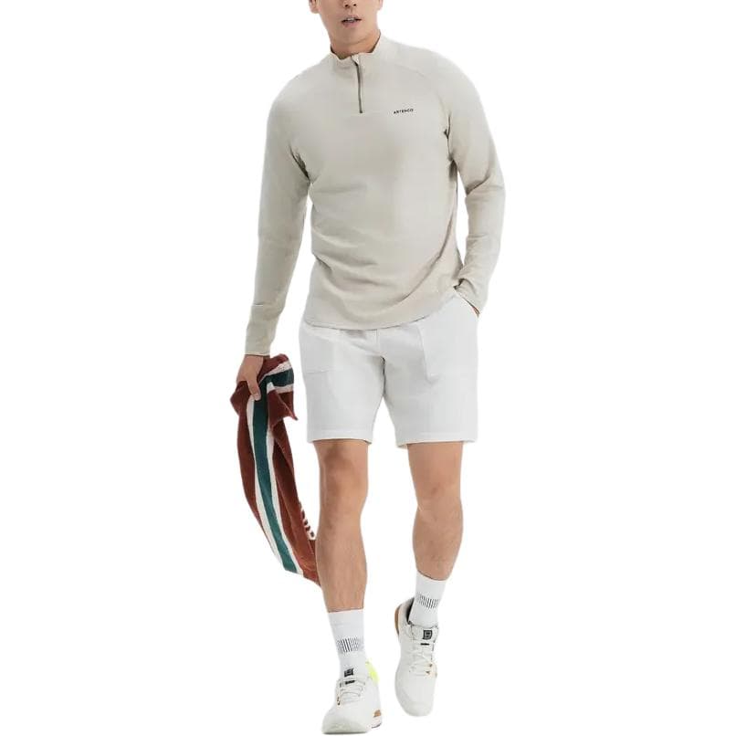 Футболка DECATHLON ARTENGO T Рубашка Мужская Светло-Белая Лаймово-Серая - изображение 4