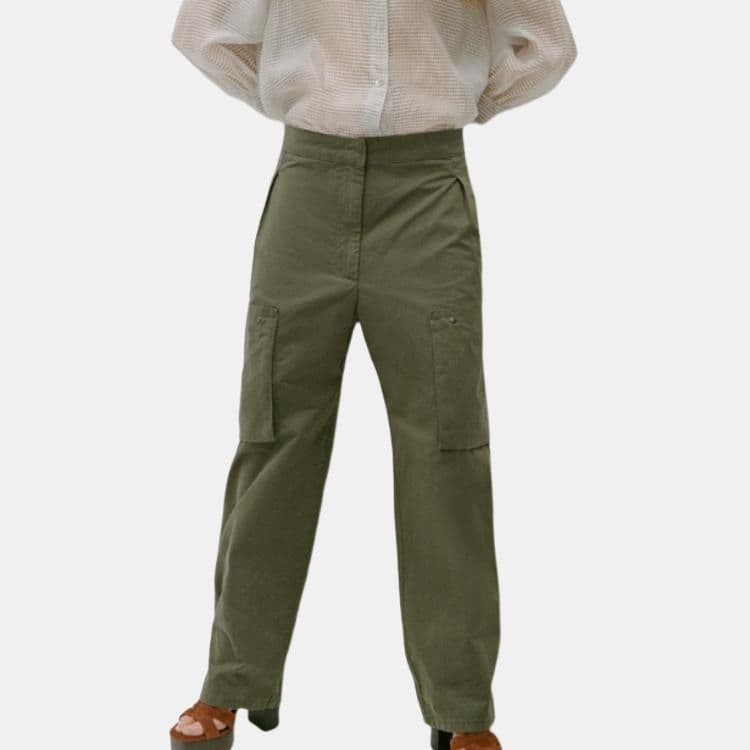 ZARA Зеленые Женские Карго Брюки - изображение 2