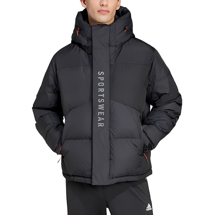 Зимняя куртка Adidas Мужские Черные Пуховики - изображение 2