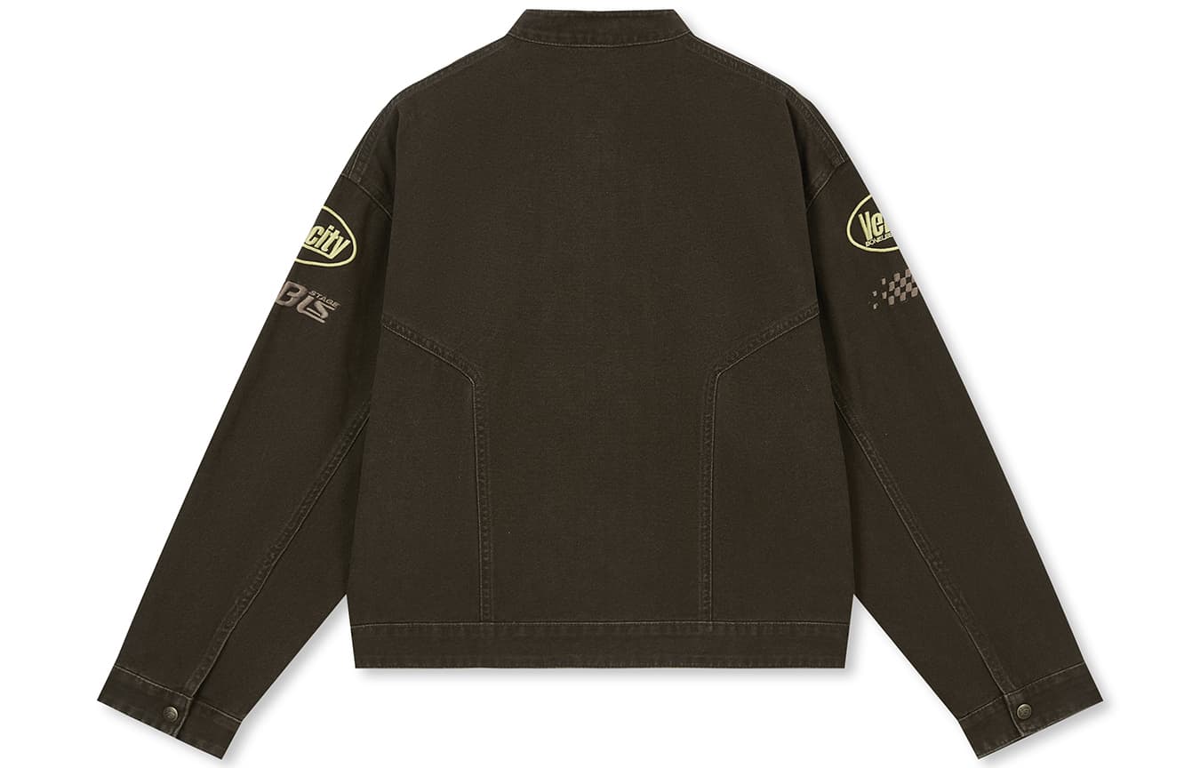 Куртка BONELESS Caramel Engine Washed Embroidered Structured Motorcycle Jacket with Stand Collar Womens - изображение 2