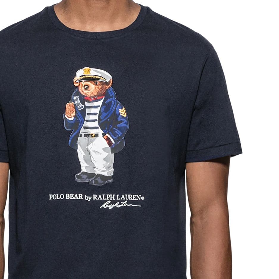 Футболка Polo Ralph Lauren SS24 Captain Bear Tee Navy — фото 4
