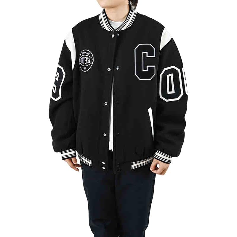 Зимняя куртка пуховик Converse x Cotton jacket with color-block letter print mens Черный - изображение 3