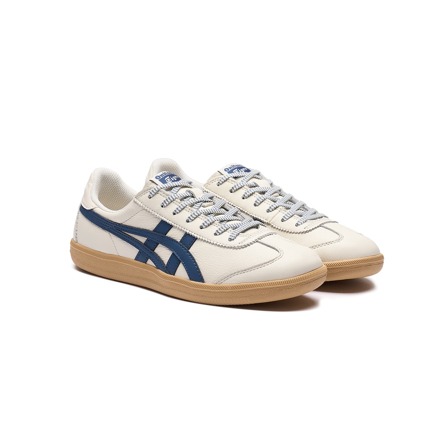 Кроссовки Onitsuka Tiger Tokuten Синий Карамель Низкие Кеды Немецкого Стиля Унисекс Белые - изображение 3