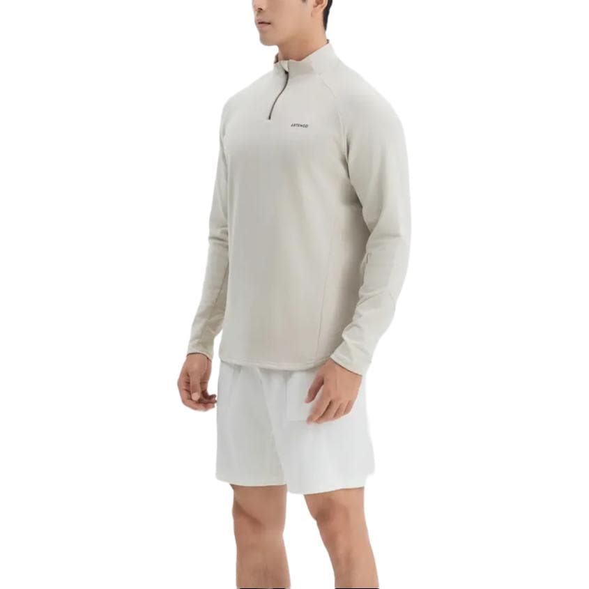 Футболка DECATHLON ARTENGO T Рубашка Мужская Светло-Белая Лаймово-Серая - изображение 5